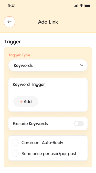 replyrush auto dm trigger keyword